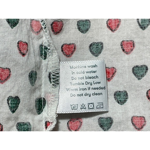Roller Rabbit holiday hearts night shirt Small red green white cotton whimsical - Picture 10 of 14